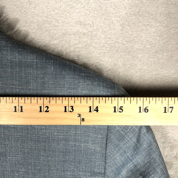 ZANELLA Platinum Loro Piana Linen Silk Wool Blazer Sz 2 Blue Jacket Career Italy - Picture 11 of 15